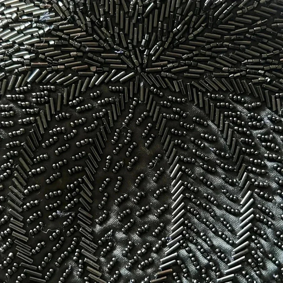 Vintage Gallery Originals 1984 Black Beaded Evening Bag Purse Party - Picture 11 of 12